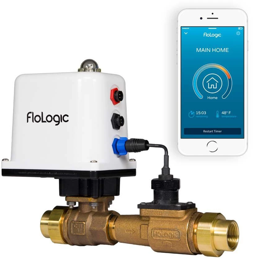 FLoLogic FLS0035-1-PLUS Water Shut Off System With 1” Valve And Connect WiFi 1 FLoLogic FLS0035-1-PLUS Water Shut Off System With 1” Valve And Connect WiFi
