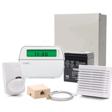 DSC Alarm Starter Kit, 8-32 Zone Panel With PK5501 Keypad, PIR, Battery, Siren (KIT32POWER5NT)