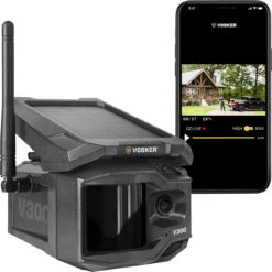 Vosker V300 Solar Powered Cellular Security Camera -Secure Tech Shop v300 with phone